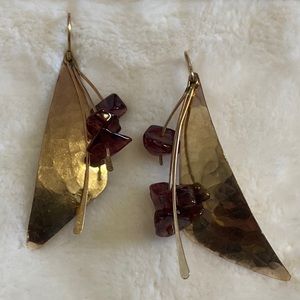 14k gf garnet earrings